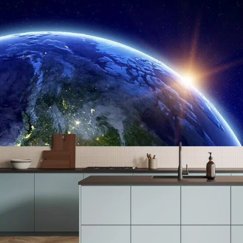 Papier peint  Soleil levant sur la Terre