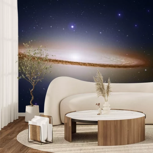 Papier peint  Galaxie sombrero dans l'espace.