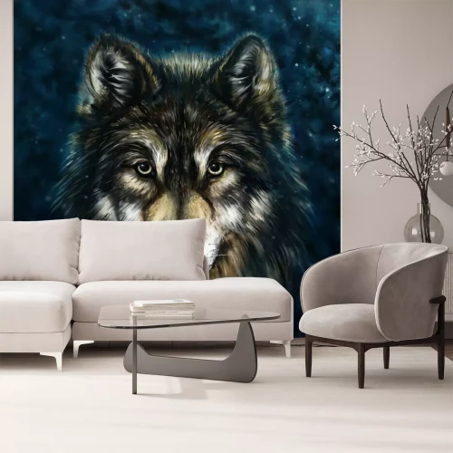 Papier peint  Tête de loup de face