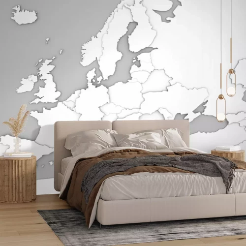 Papier peint  Carte européenne en gris