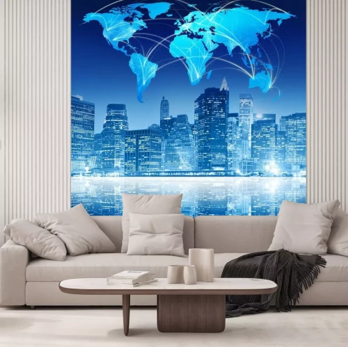 Papier peint  Représentation de la communication mondiale