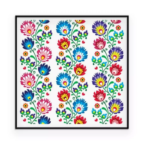 Poster  Graphismes floraux dans le style de Łowicz