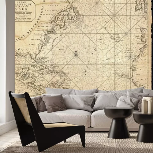 Papier peint  Carte vintage historique des Caraïbes