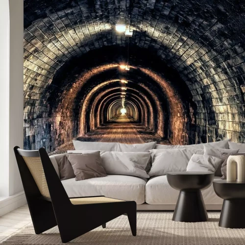 Papier peint  Ancien tunnel de ville en pierre