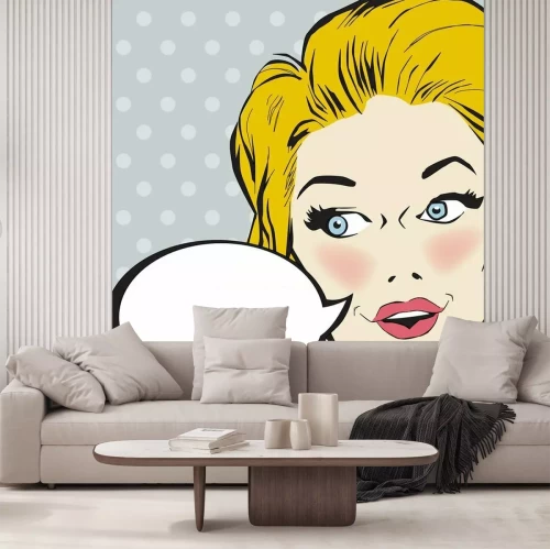 Papier peint  Femme blonde en style bande dessinée