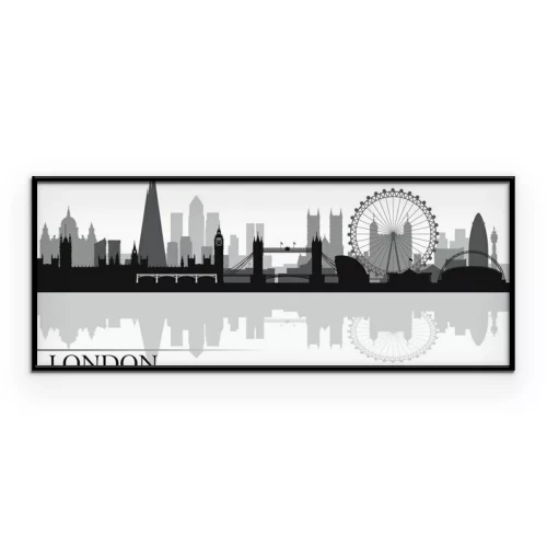 Poster  Contour monochrome des attractions de Londres