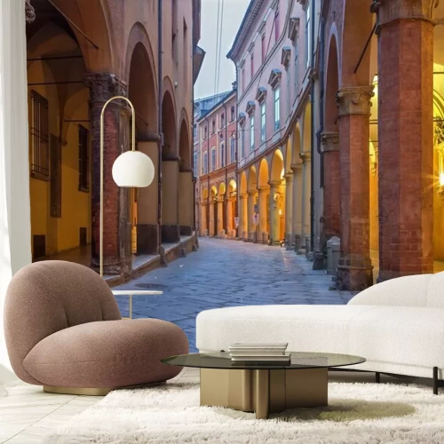 Papier peint  Ruelle éclairée et colonnes