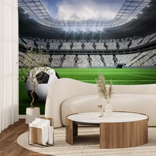 Papier peint  Un ballon sur un terrain de stade