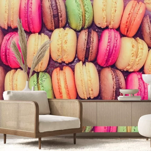 Papier peint  Macarons de différentes couleurs