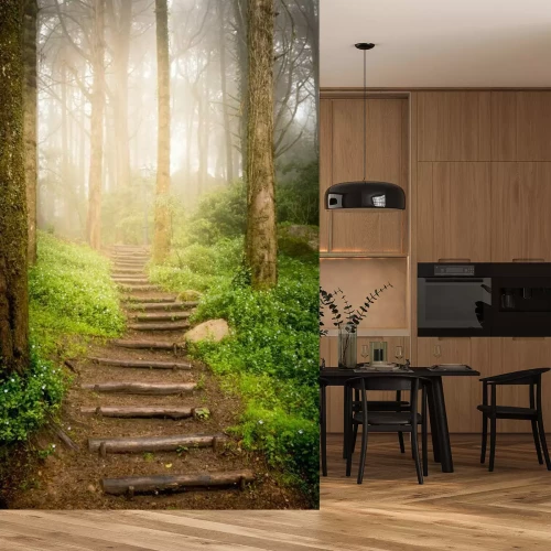 Papier peint  Chemin dans une forêt