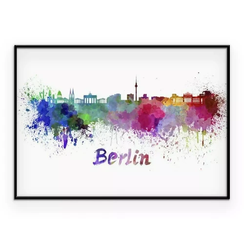 Poster  Horizon de Berlin à l'aquarelle