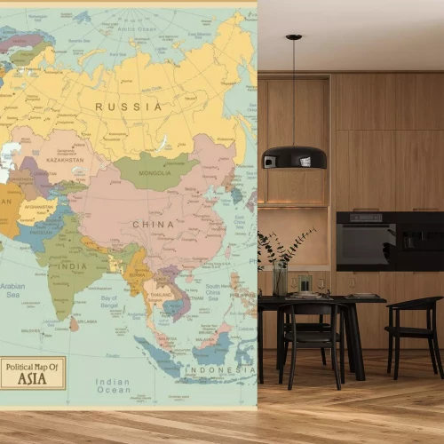 Papier peint  Carte vintage de l'Asie