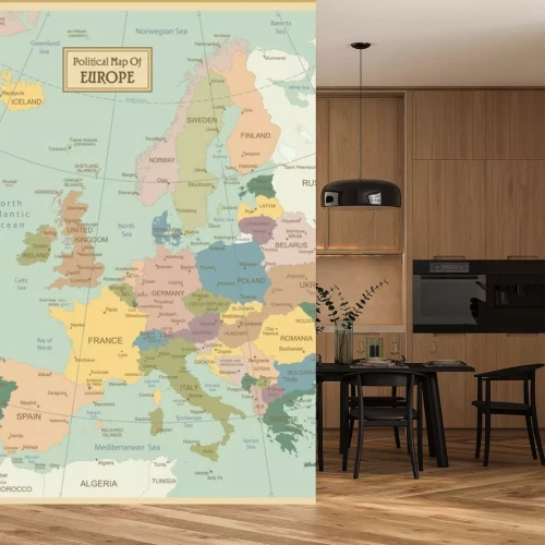 Papier peint  Une carte politique rétro de l'Europe
