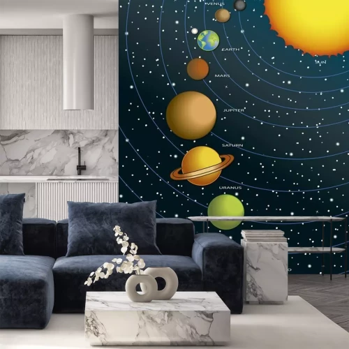 Papier peint  Un dessin des planètes du système solaire