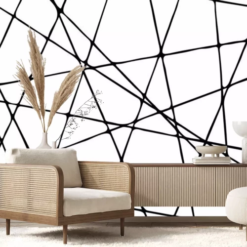 Papier peint  Grau schwarze Streifentextur ...