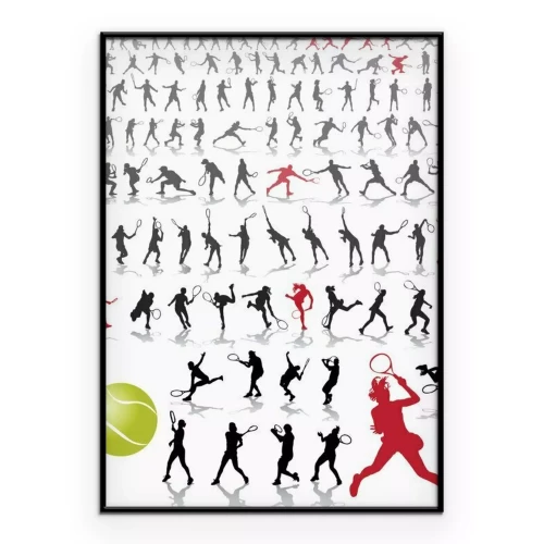 Poster  Graphiques de joueurs de tennis en mouvement