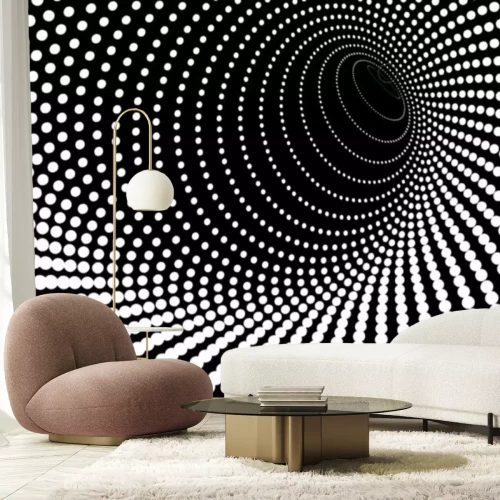 Papier peint  Tunnel avec des points blancs