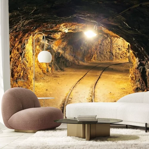 Papier peint  Tunnel 3D dans une ancienne mine