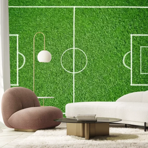Papier peint  Terrain de foot gazon vert