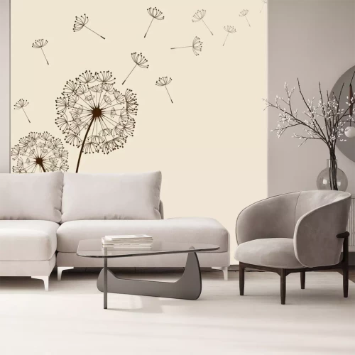 Papier peint  Motif pissenlit vintage, graines