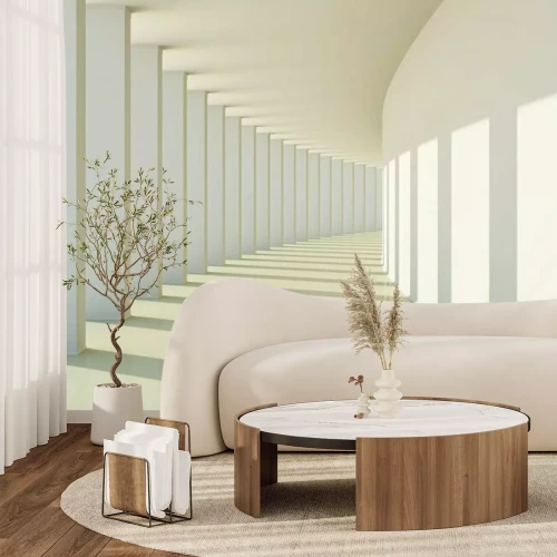 Papier peint  Tunnel blanc avec des ombres