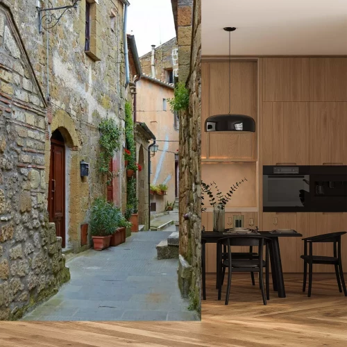 Papier peint  Ruelle Vieille Ville Italie