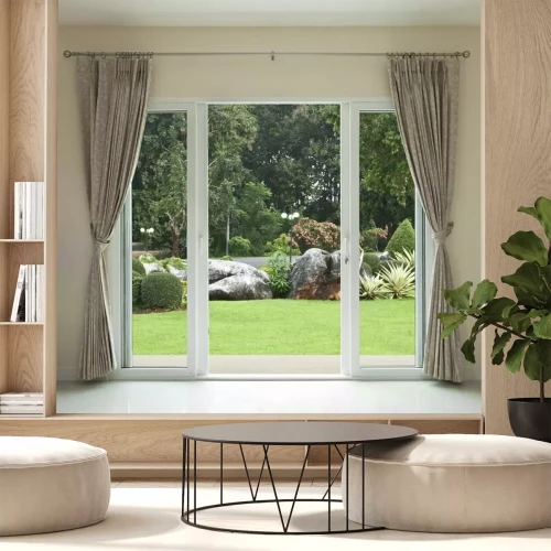 Papier peint  Vue depuis une porte-fenêtre sur un magnifique jardin