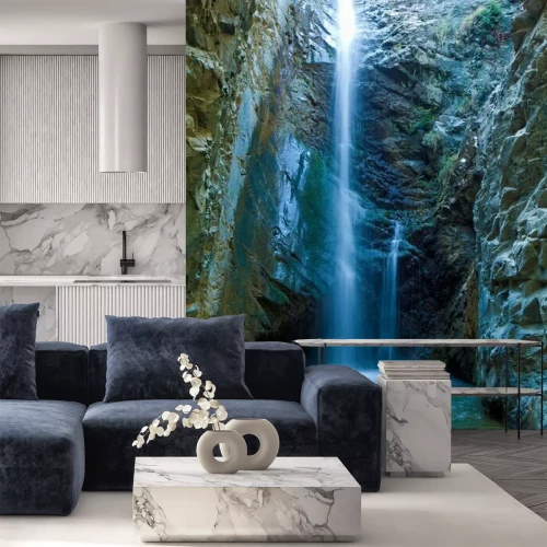 Papier peint  Cascade dans une forêt chypriote