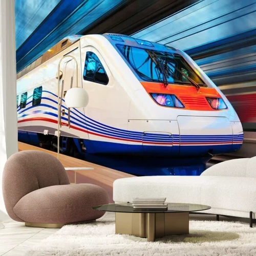 Papier peint  Train de voyageurs sur un quai