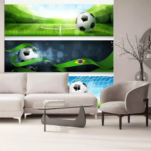 Papier peint  Le football en trois images illustrées