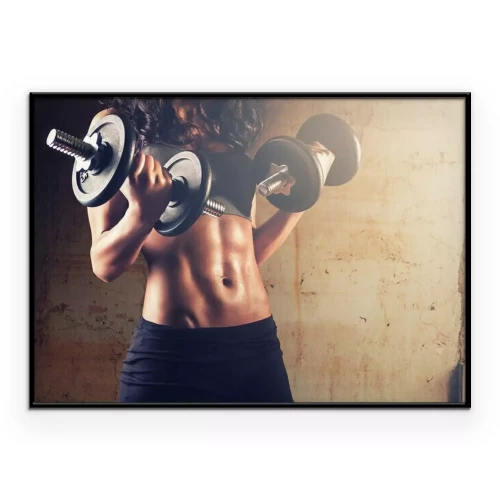 Poster  Fille soulevant des poids