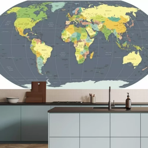 Papier peint  Carte du monde "5 calques Propres"