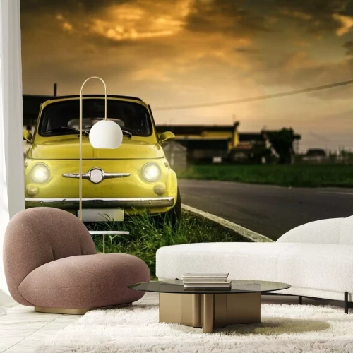 Papier peint  Petite voiture italienne Fiat Abarth cru