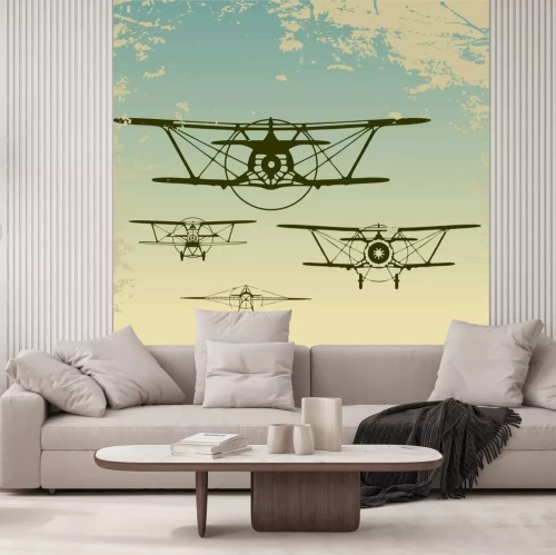 Papier peint  Avions anciens dans les nuages