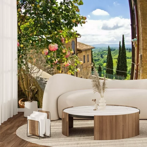 Papier peint  Balcon vue sur la Toscane