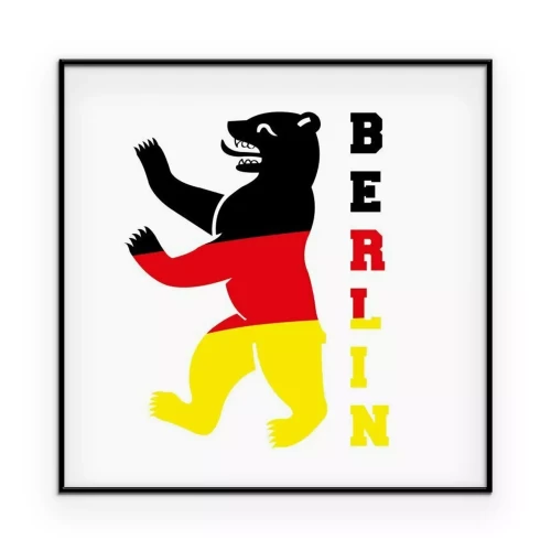 Poster  L'ours de Berlin, tiré des armoiries, aux couleurs du drapeau allemand