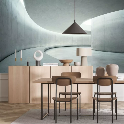 Papier peint  Vide béton intérieur de l'espace ouvert avec la lumière du soleil