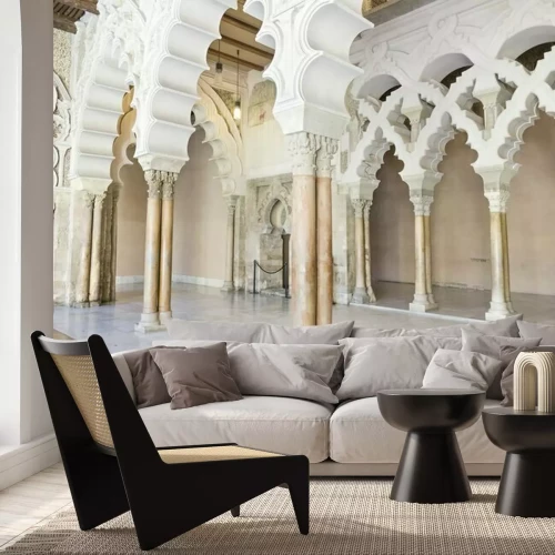 Papier peint  Belles colonnes orientales sculptées