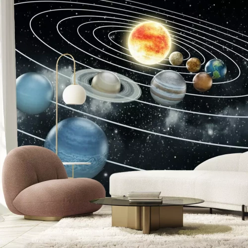 Papier peint  Planètes du système solaire en orbite
