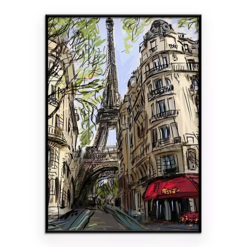 Poster  Rue de Paris - illustration