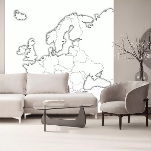 Papier peint  Carte blanche de l'Europe