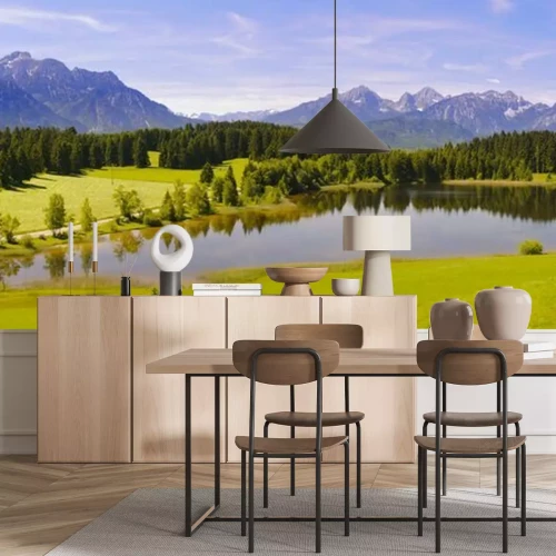 Papier peint  Panorama de verdure et de montagnes