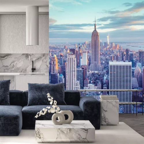 Papier peint  Horizon de New York sous pastel ciel du soir