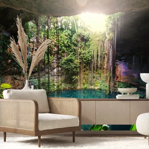 Papier peint  Grotte avec une eau turquoise