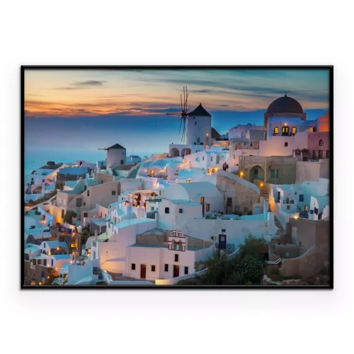 Poster  Le village d'Oia, la nuit, Santorin