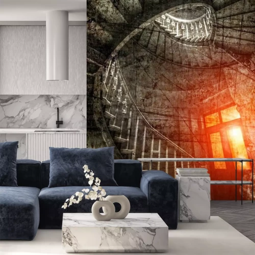 Papier peint  Escalier en colimaçon rétro