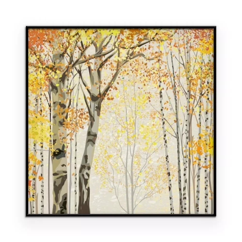 Poster  Birch Grove dans le temps de l'automne