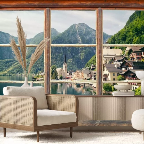 Papier peint  Fenêtre donnant sur Hallstatt