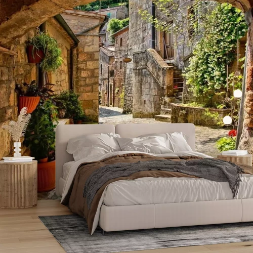 Papier peint  Ruelle pavée italienne