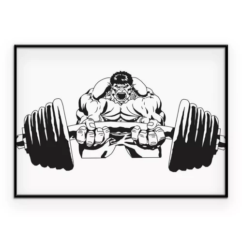 Poster  Image d'un culturiste soulevant une barre d'haltères